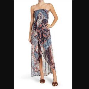 STILLETTOS Sleeveless Smock Tube Wrap Maxi Chiffon Dress